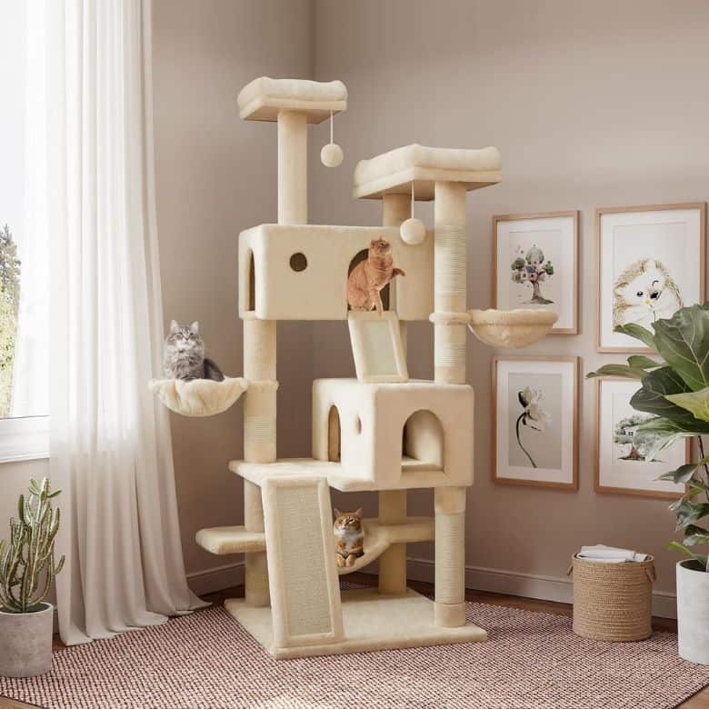SHA CERLIN 65in Larger Cat Tree Tower Condo