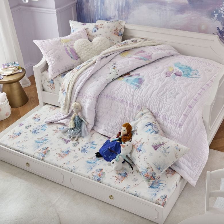 off-white solid hard wood daybed with trundle