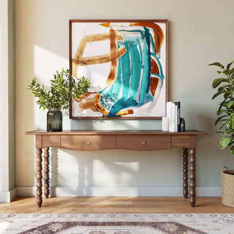 Spindled Wood Console Table