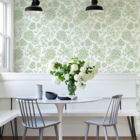 green micro floral wallpaper