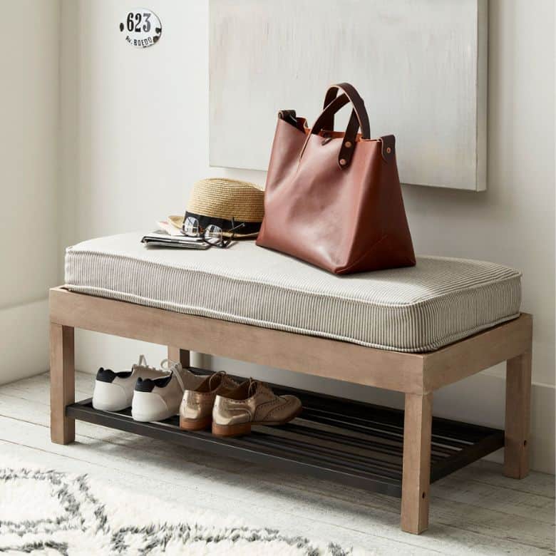 Wood & Steel Storage Bench