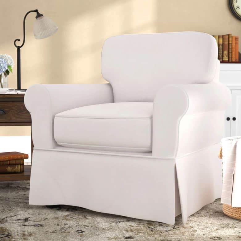 White Slipcovered Armchair