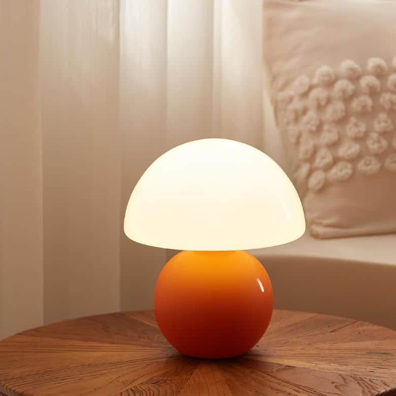 Orange Mushroom Lamp Table