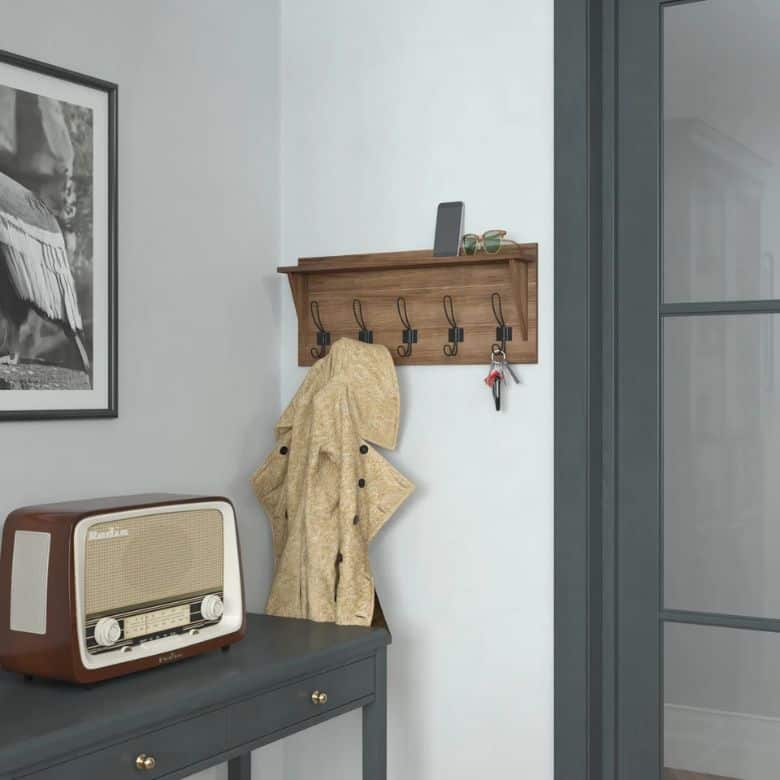 Solid Pine Wood Storage Wall-Mounted Rack