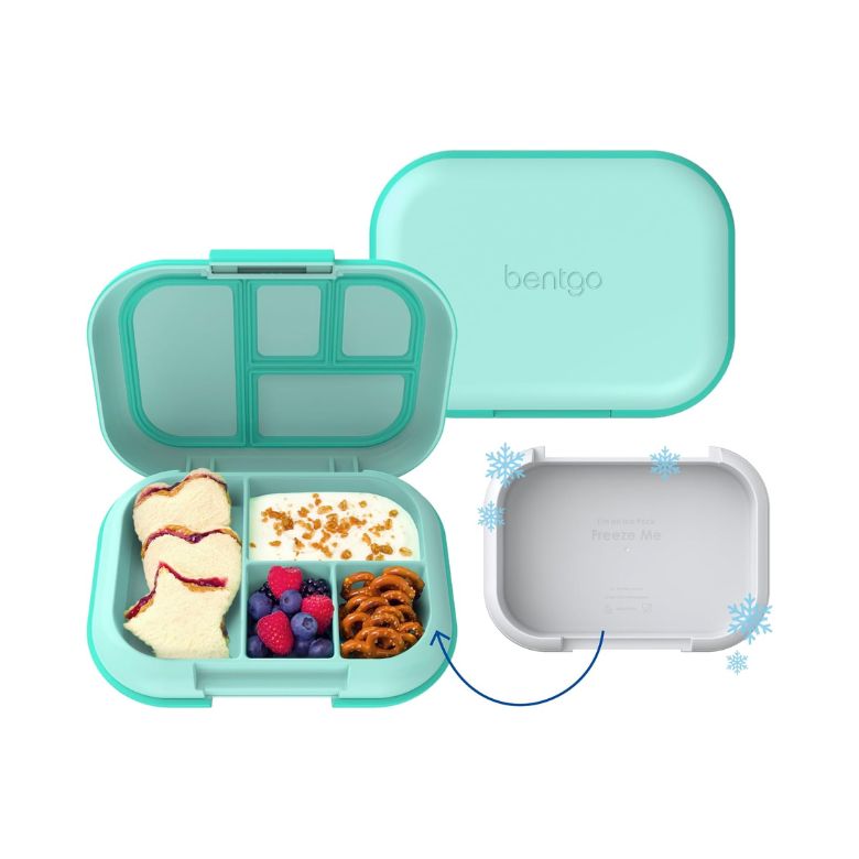 teal 5-compartment kids bento box