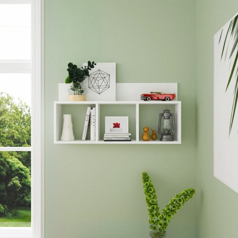 white wall-mount Cubby Shelf