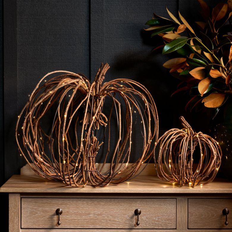 faux lit pumpkin
