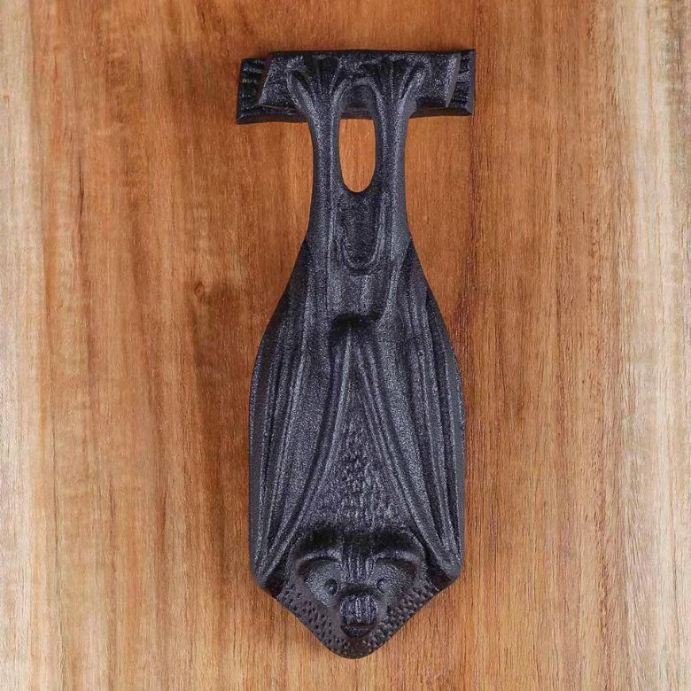 Black Cast Iron Bat Door Knocker