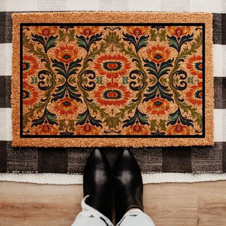fall floral front doormat