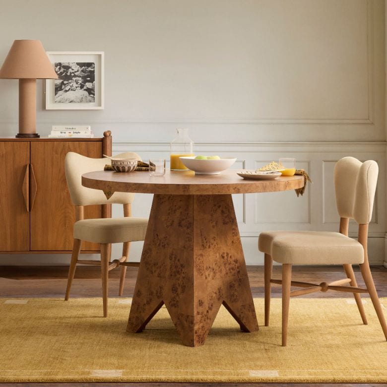 Burl Wood Round Bistro Table