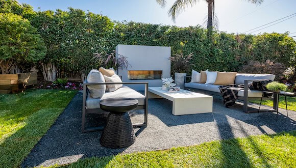 Backyard seating area