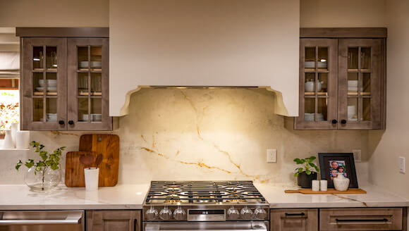 Range in renovated kitchen