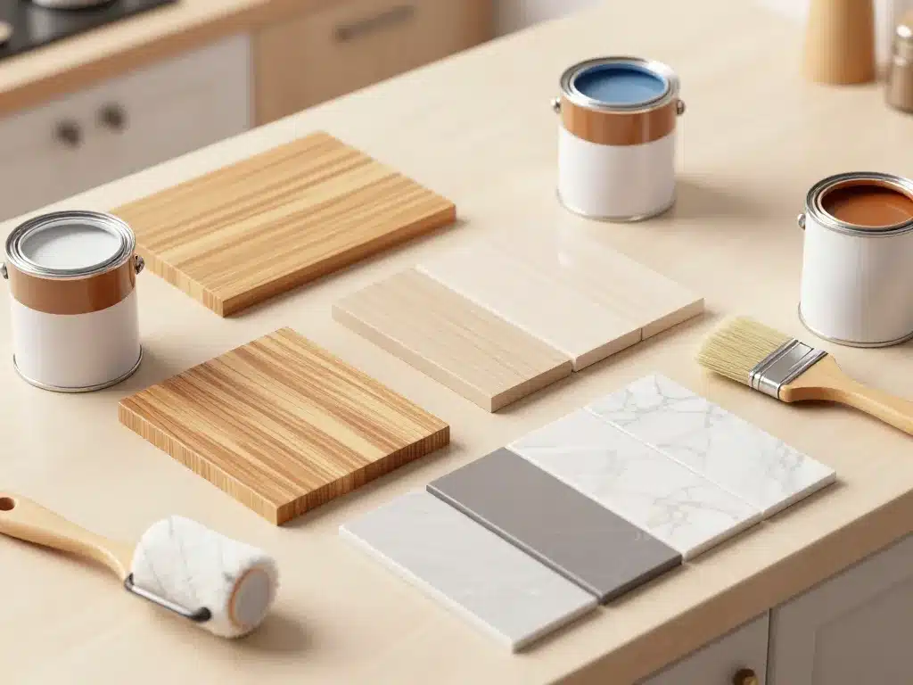Différents produits pour peindre un plan de travail bois stratifié carrelage