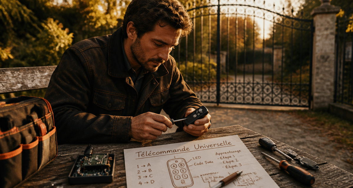 télécommande universelle portail homme installe