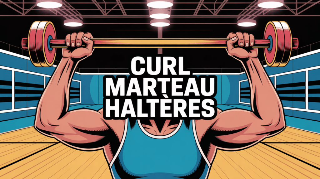 curl marteau haltères bras musclé salle de sport