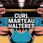 curl marteau haltères bras musclé salle de sport