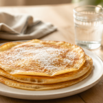 peut on manger des crêpes dans un regime sans residus, crêpes sur assiette blanche
