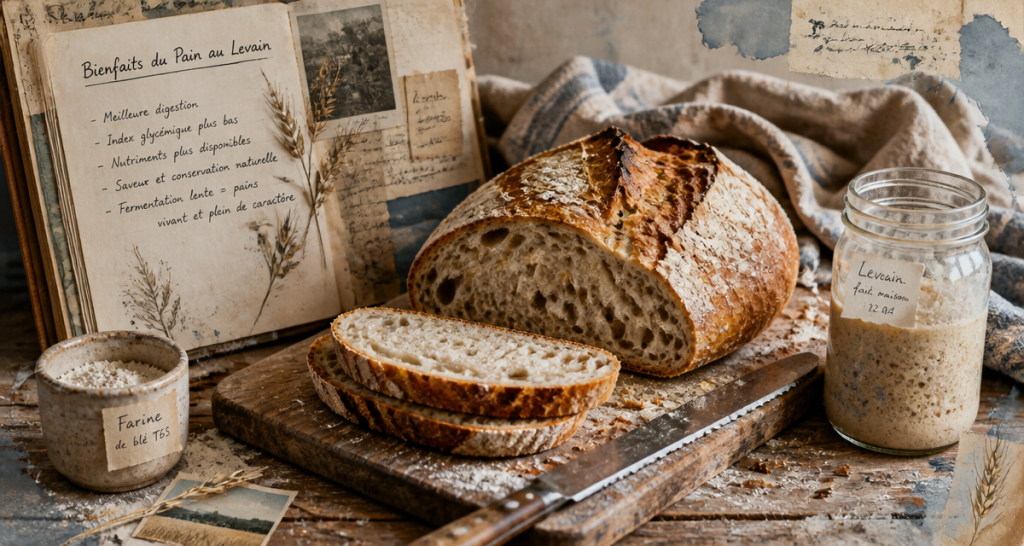 Pain au levain : digestion facilitée, index glycémique bas et conservation prolongée