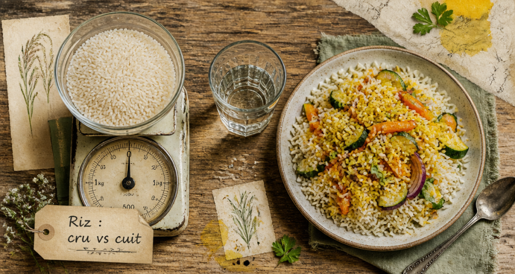 Calories dans le riz : pourquoi le poids triple et la densité énergétique chute après cuisson