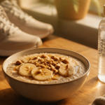 que manger avant le sport bol porridge et baskets