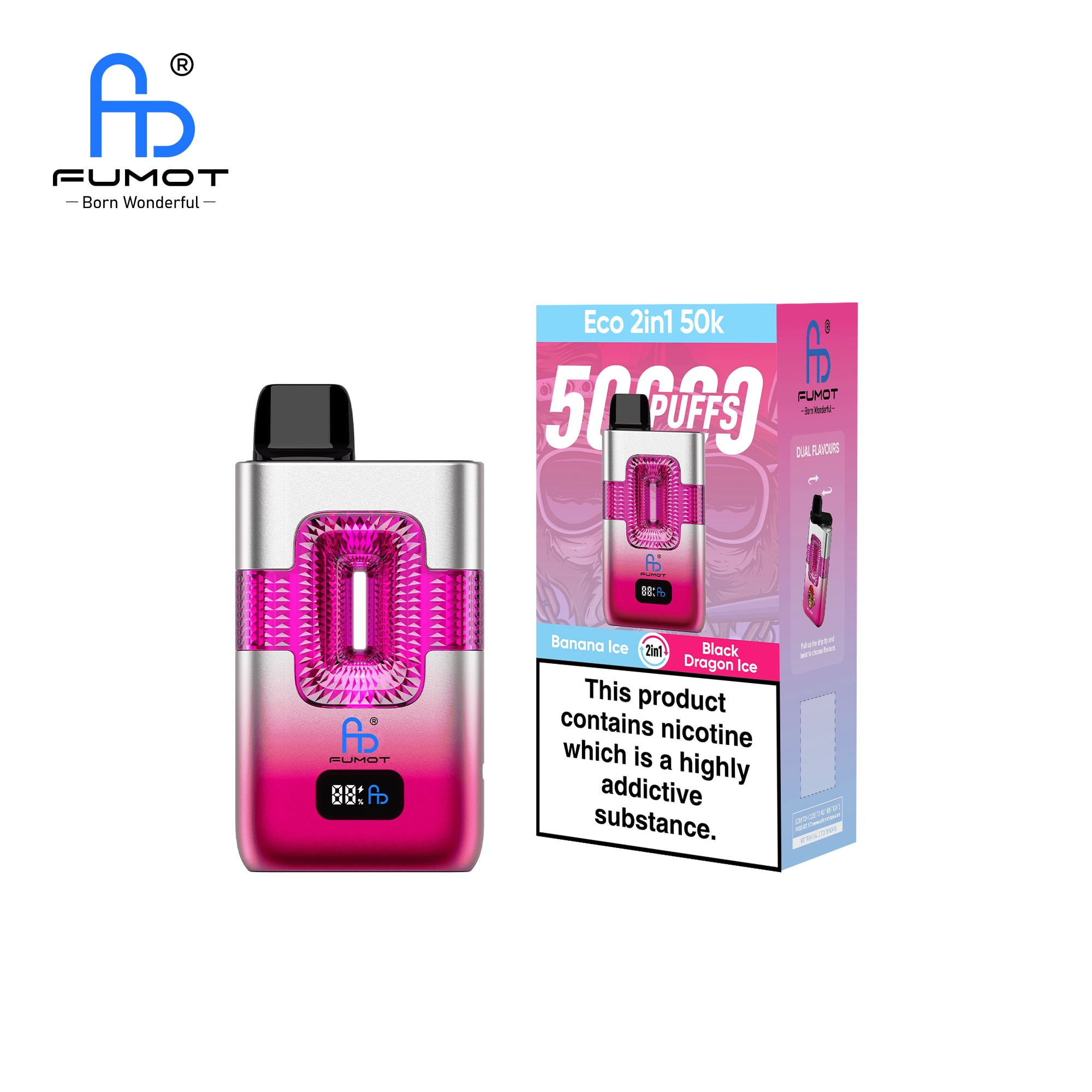 Fumot Eco 2in1 50K Banana Ice / Black Dragon Ice - immagine 3