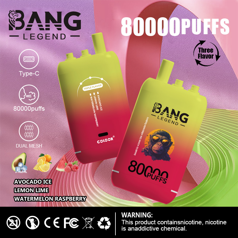 Bang Legend 80000 – 3-in-1 Einweg E-Zigarette | Avocado Ice, Lemon Lime & Watermelon Raspberry