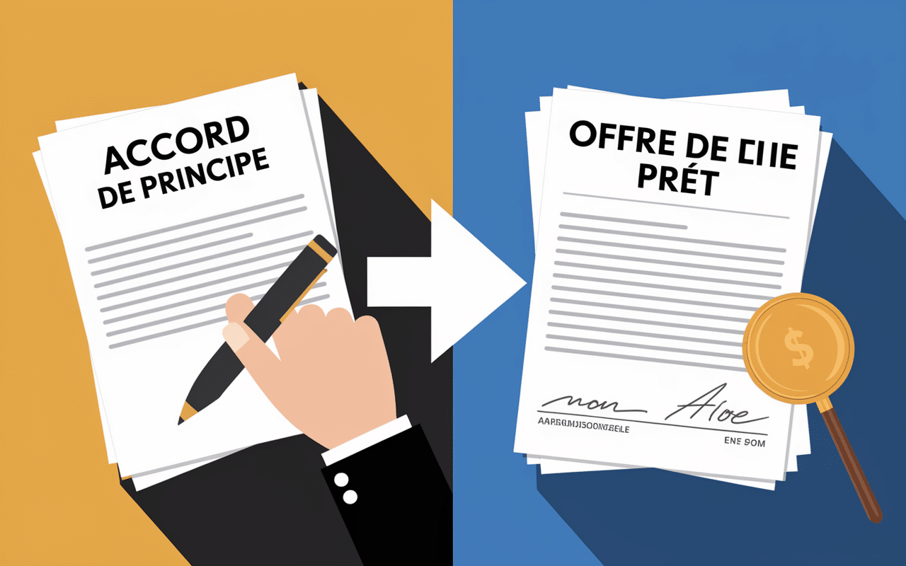 Comparaison accord de principe et offre de prêt