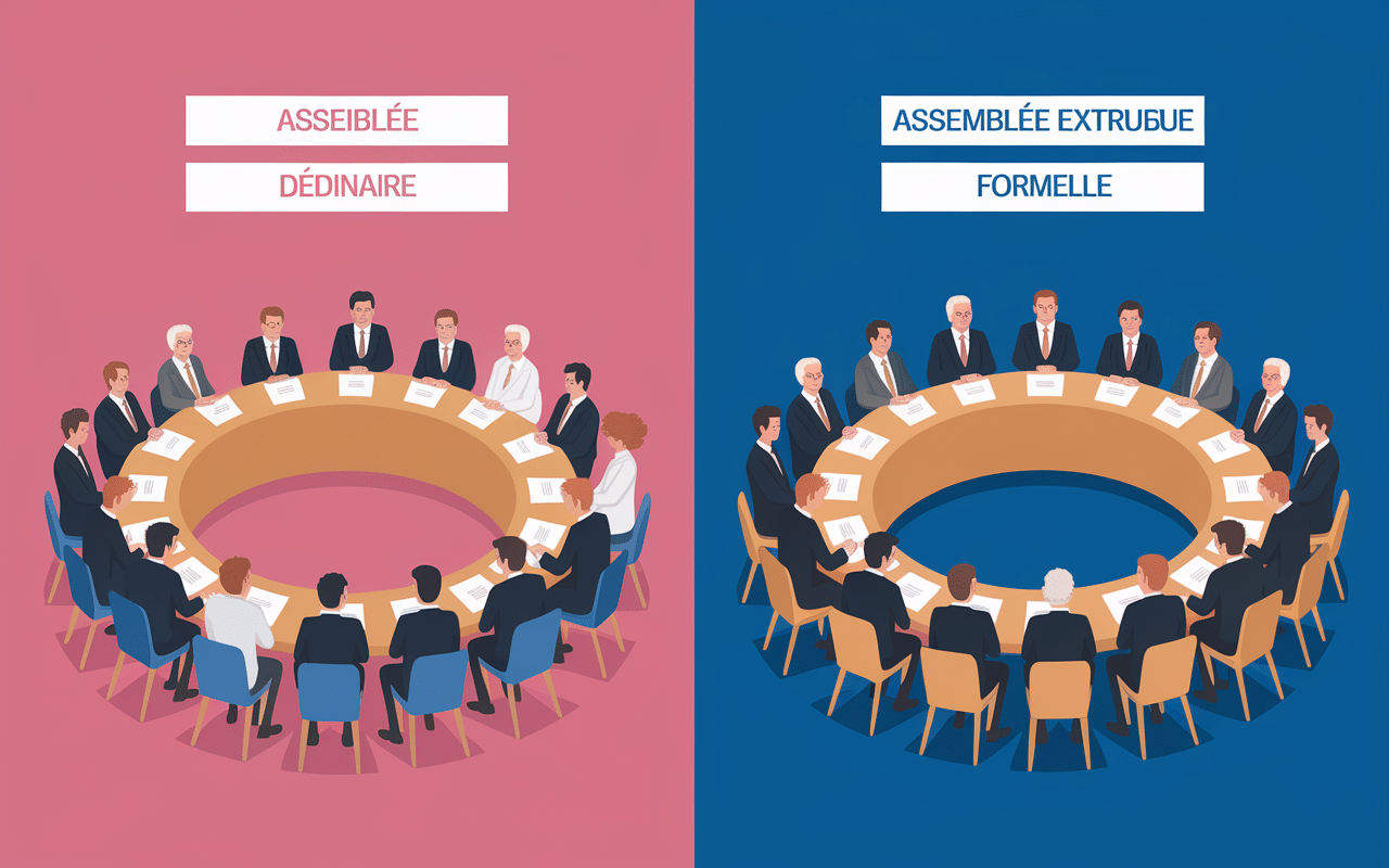 Comparaison assemblée ordinaire et extraordinaire d'association