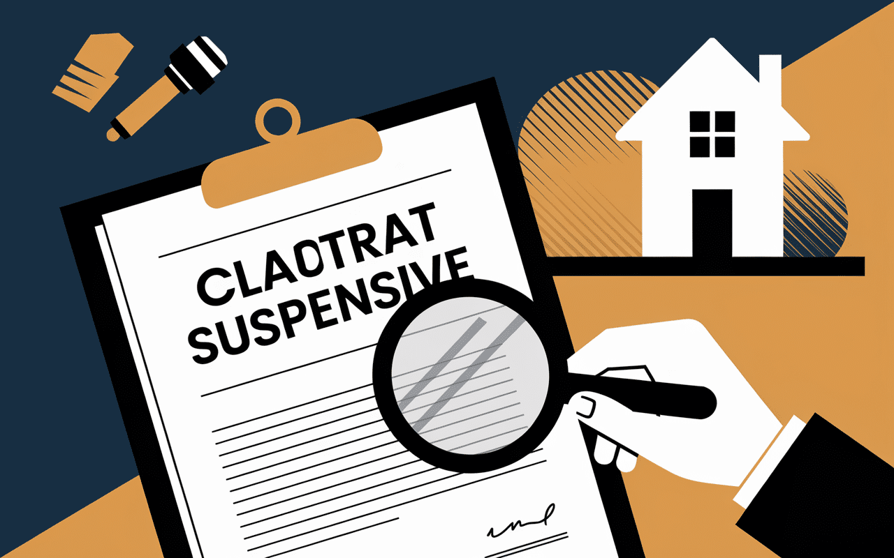 Détail de clause suspensive sur contrat immobilier
