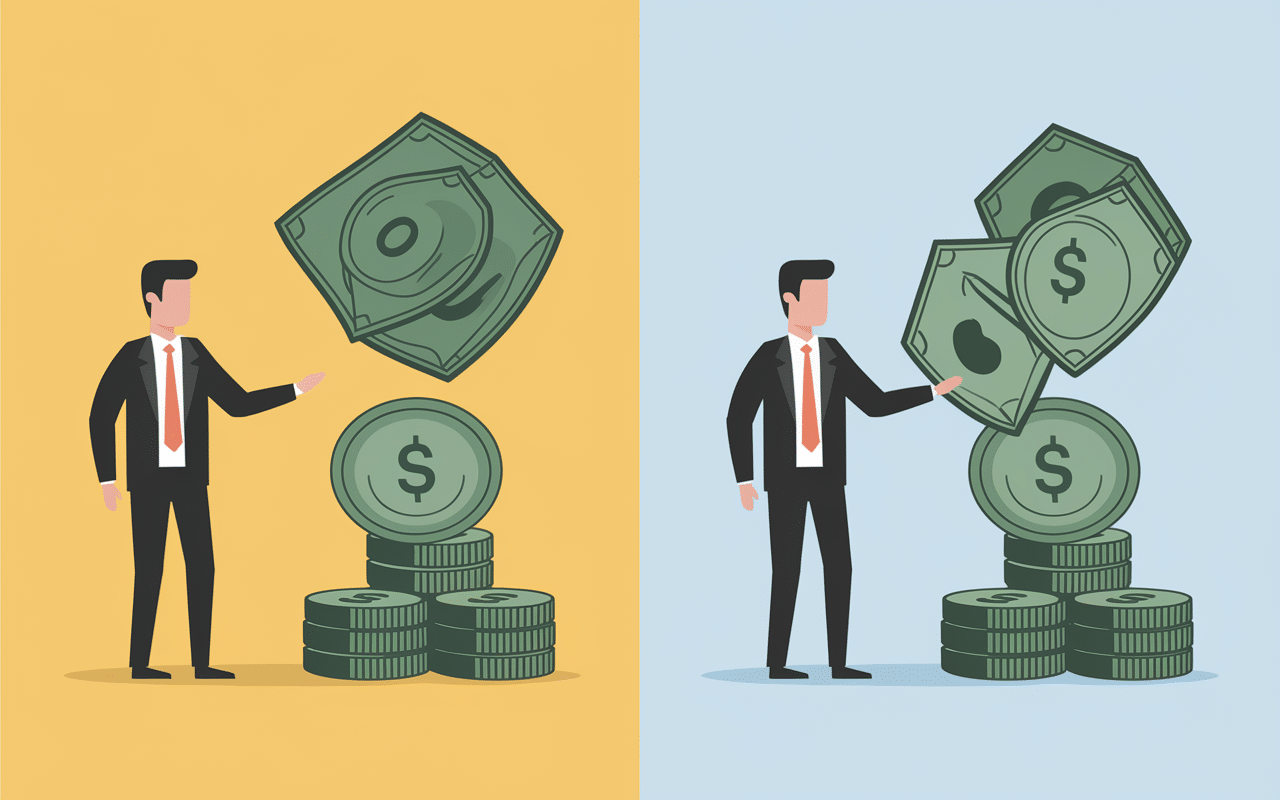 Schéma comparatif flux financiers entreprise