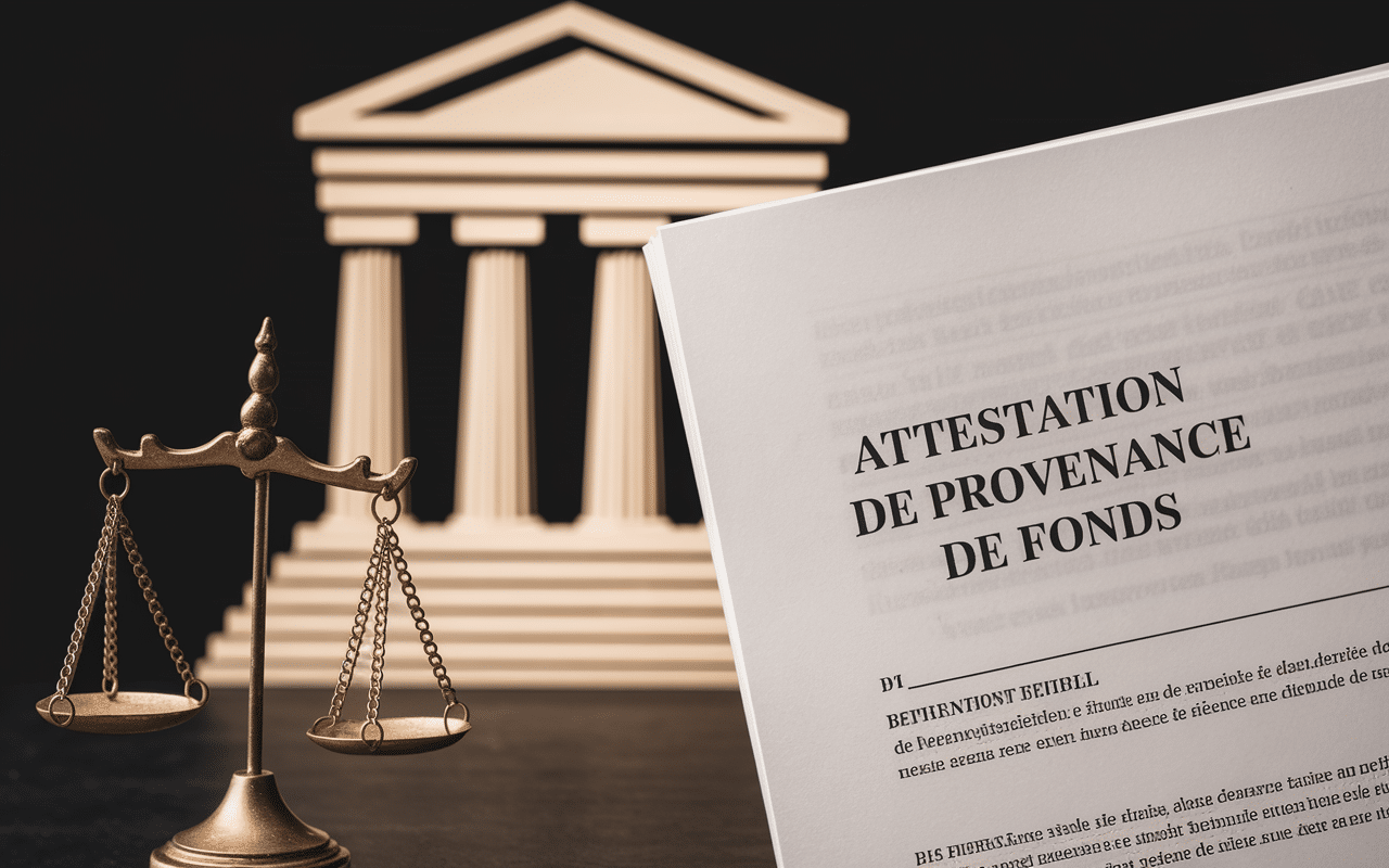 Définition juridique attestation provenance fonds TRACFIN