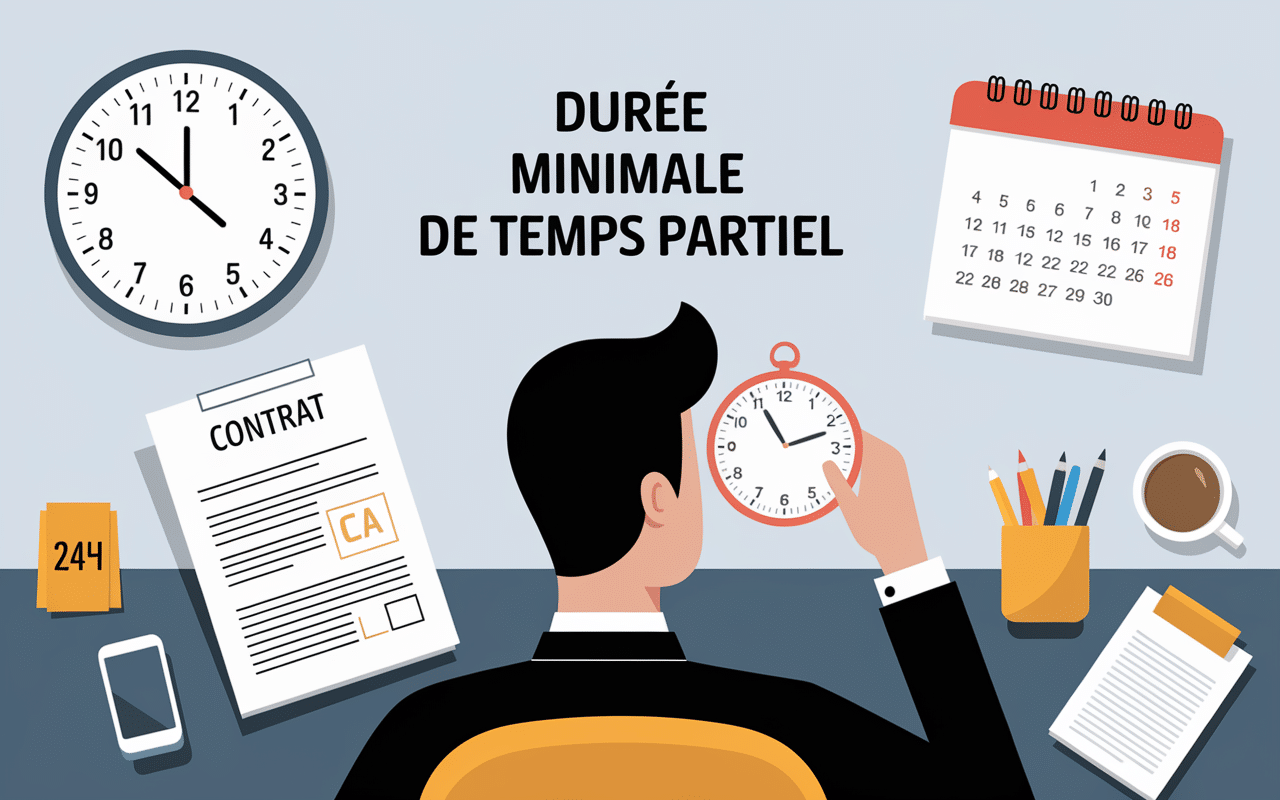 Bureau professionnel avec horloge 24h et contrat de travail
