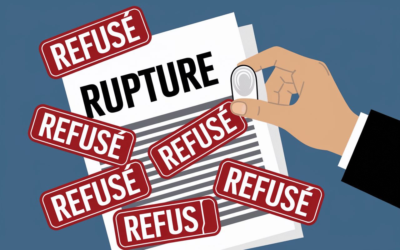 Document de rupture conventionnelle avec tampons de refus