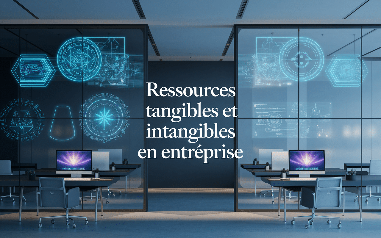 Bureau moderne avec ressources tangibles et intangibles d'entreprise