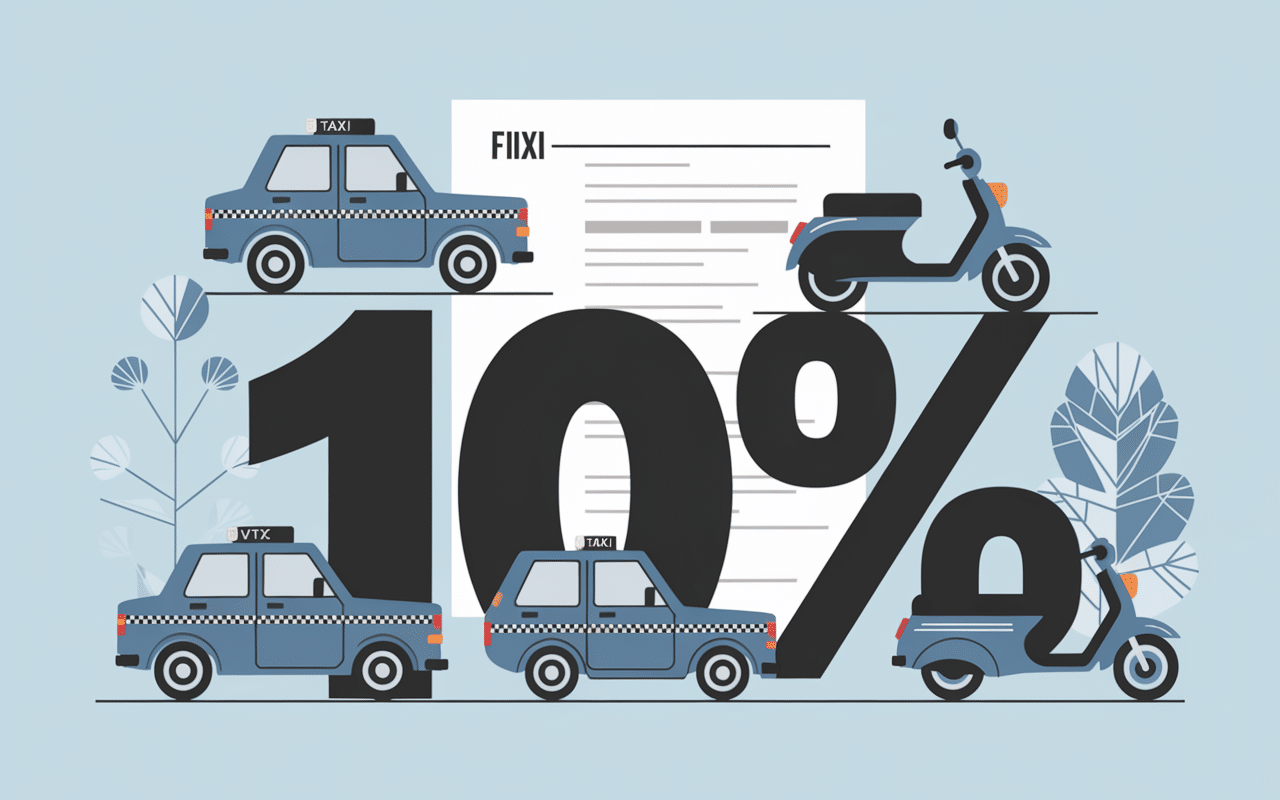 Véhicules de transport avec taux 10%