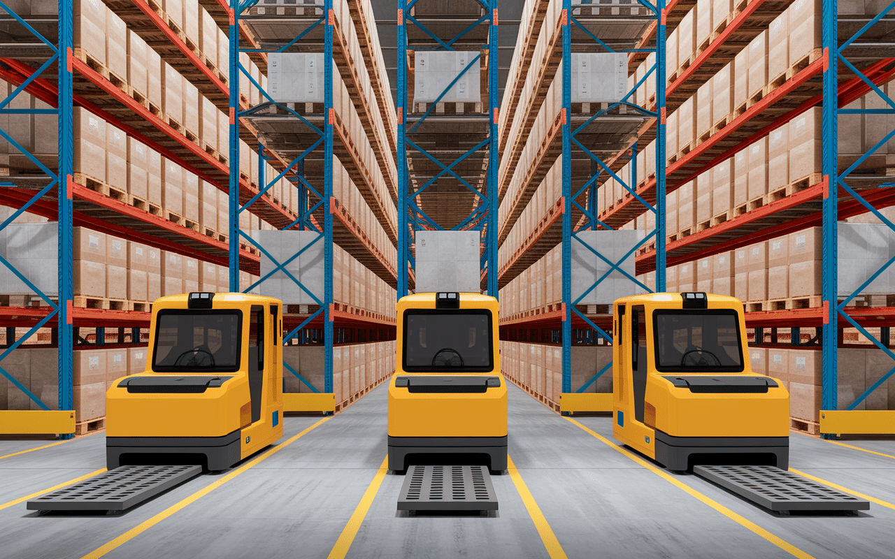 Collection d'engins de manutention CACES 1 en entrepôt