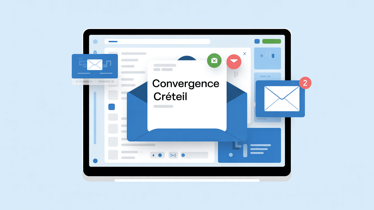 Interface Convergence Créteil avec boîte de réception professionnelle