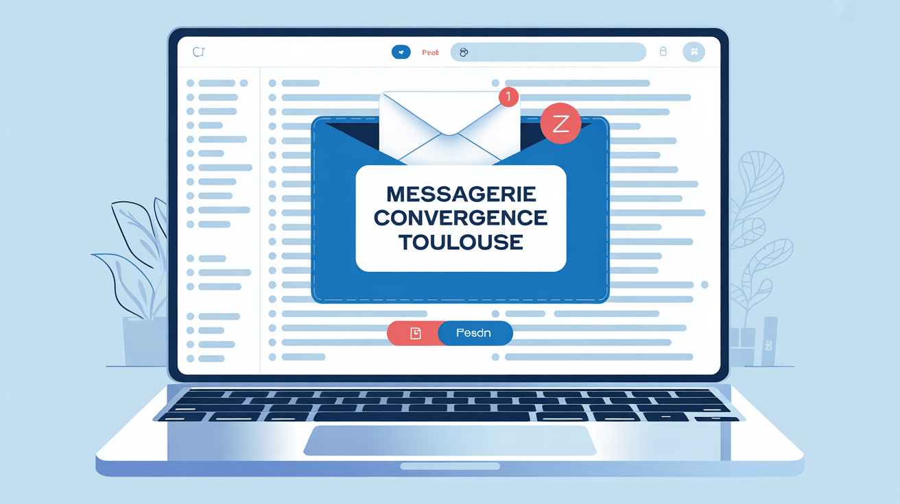 Interface email Convergence Toulouse sur ordinateur portable