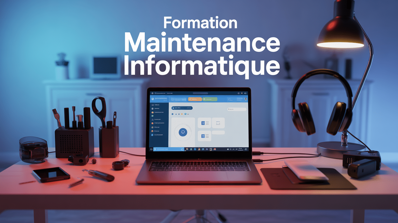 scene apprentissage formation maintenance informatique studi bureau ordinateur outils