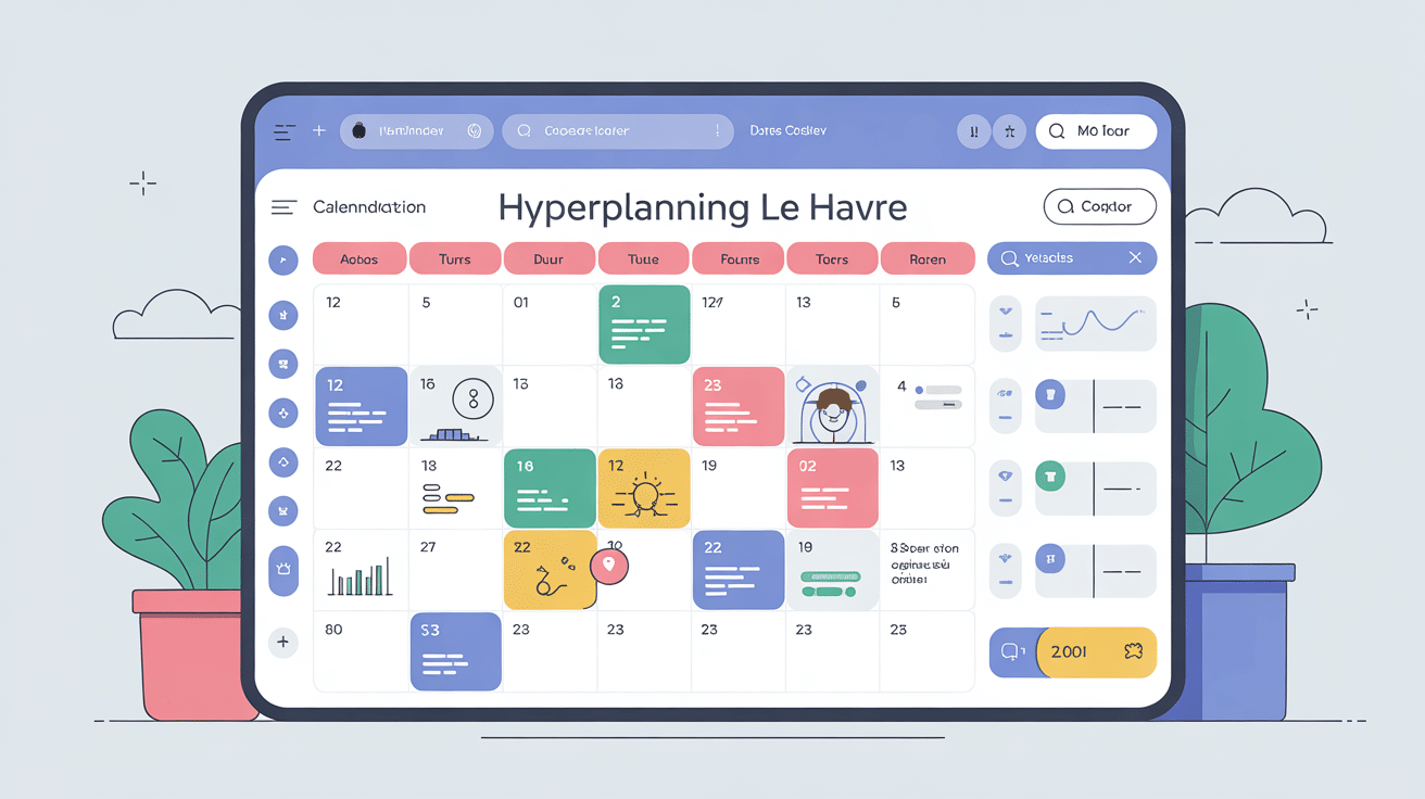 Interface application hyperplanning le havre écran ordinateur