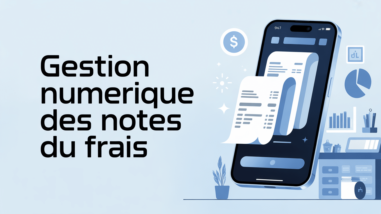 Illustration smartphone jenji transformation notes de frais numeriques