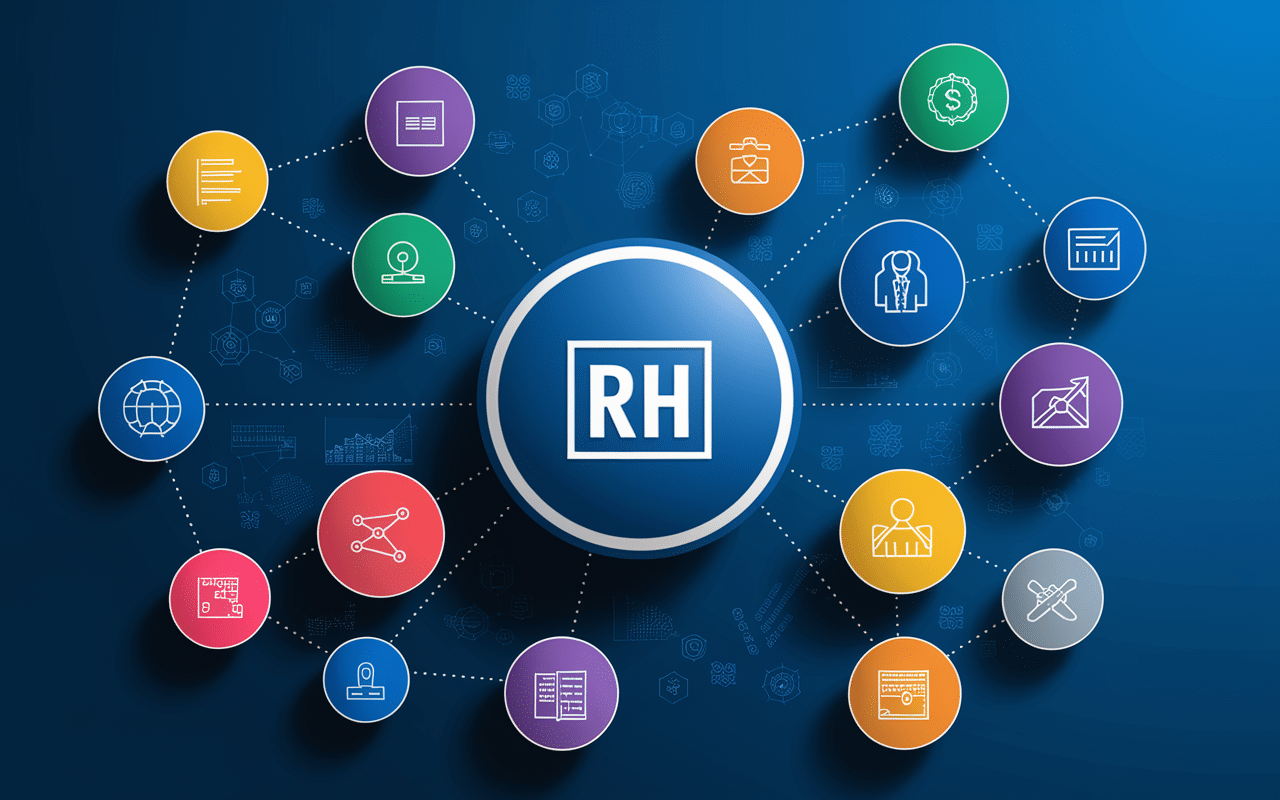 Dashboard Nibelis avec modules RH connectés et reporting digital