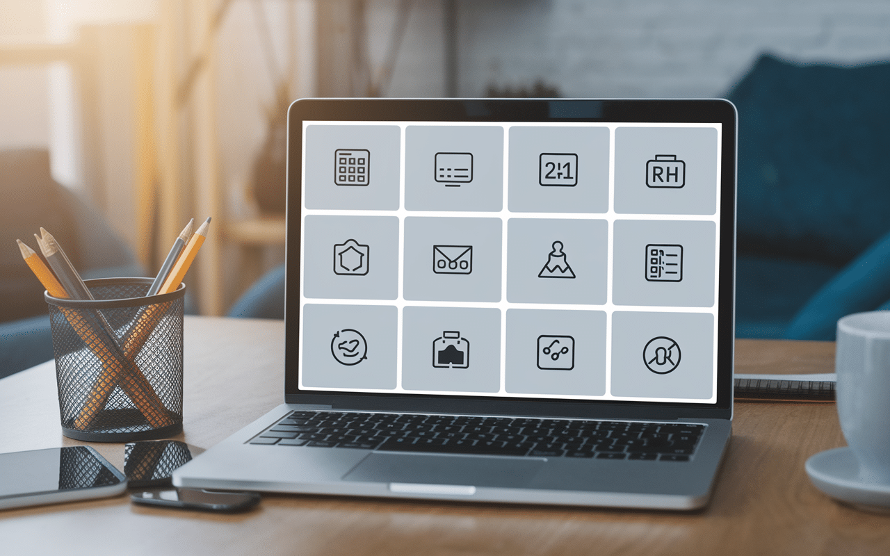 Interface Nibelis de gestion administrative et paie sur ordinateur portable