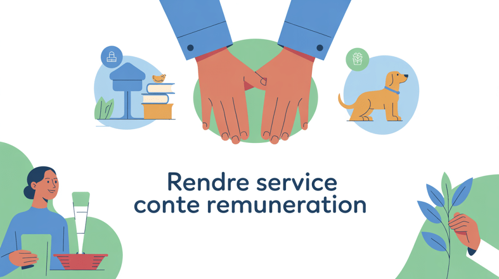 Mains se serrant entourées d'icônes de services domiciliaires
