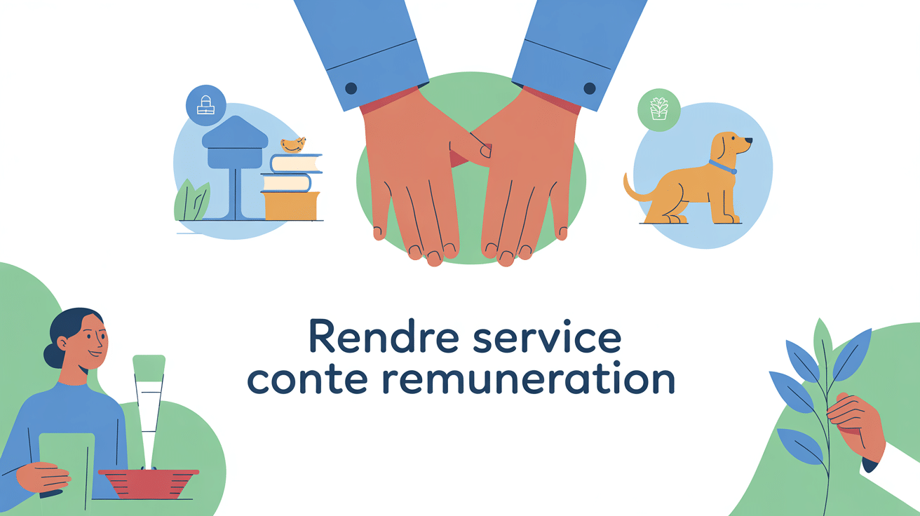 Mains se serrant entourées d'icônes de services domiciliaires