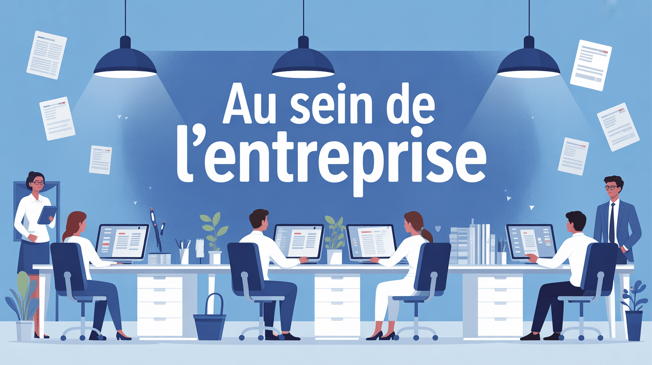 Illustration de bureau collaboratif au sein de l'entreprise