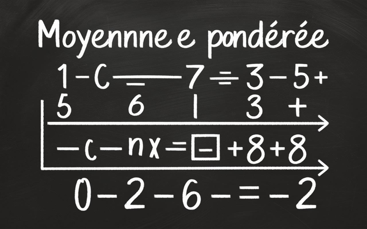 Calcul de moyenne avec coefficient méthode étape par étape