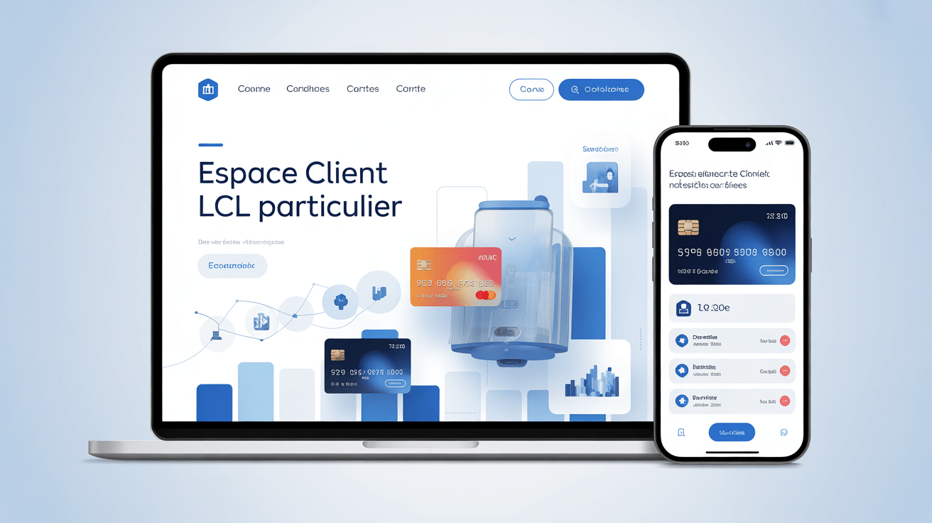 Interface digitale bancaire LCL Particulier sur écran