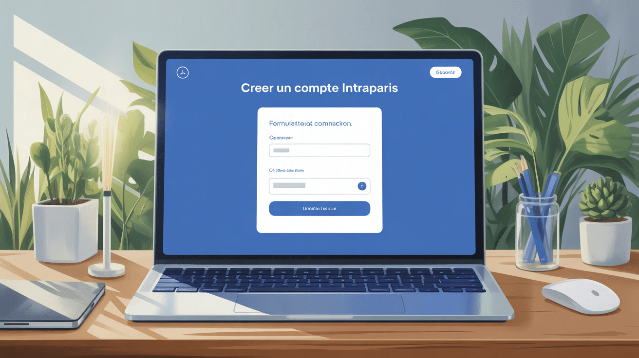 Formulaire de connexion IntraParis sur ordinateur