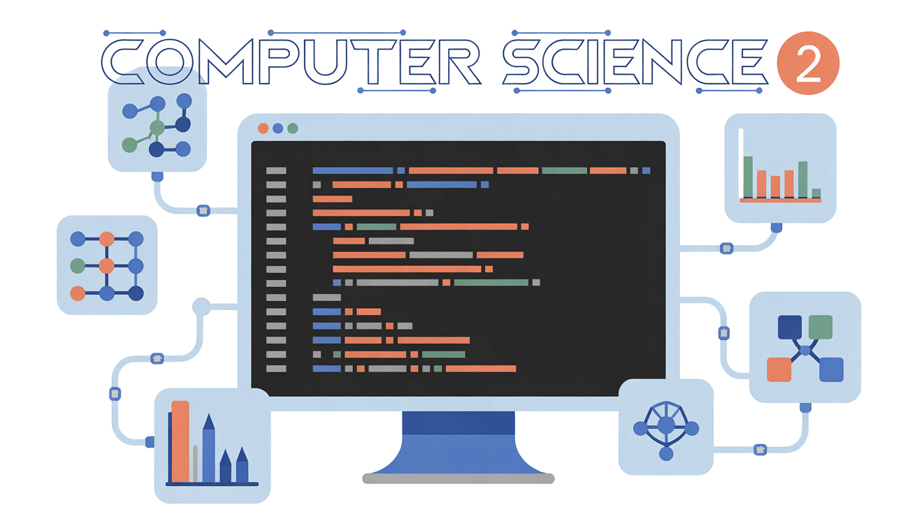illustration computer science 2 avec codes et structures de données